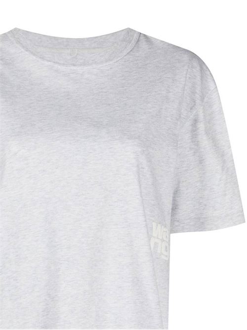 Light heather grey cotton logo-print cotton T-shirt Alexander Wang | 4CC3221357050